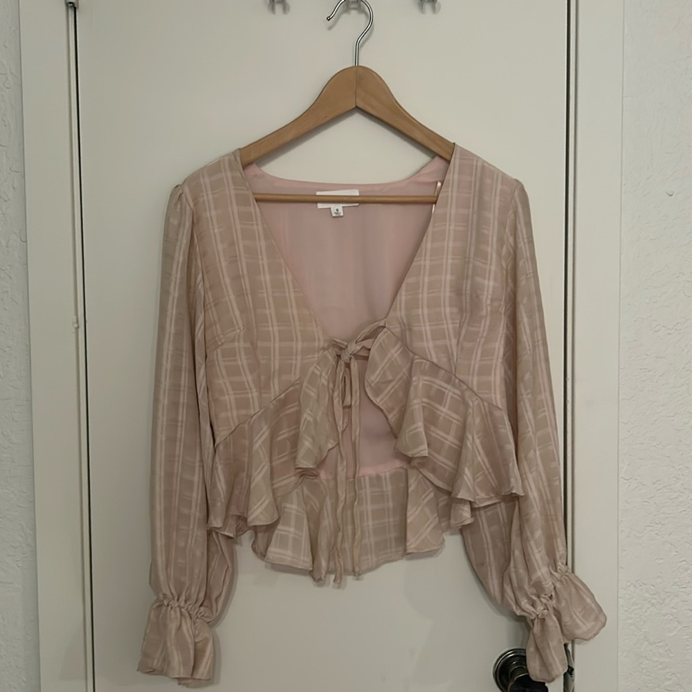 long sleeve top with a tie in the front